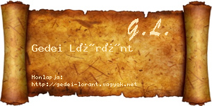 Gedei Lóránt névjegykártya