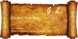 Gedei Lóránt névjegykártya